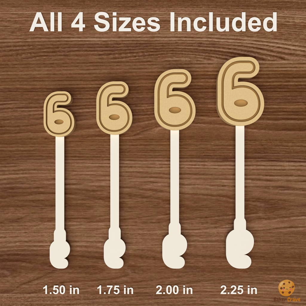 Number 6 Cake Pop Mold STL File