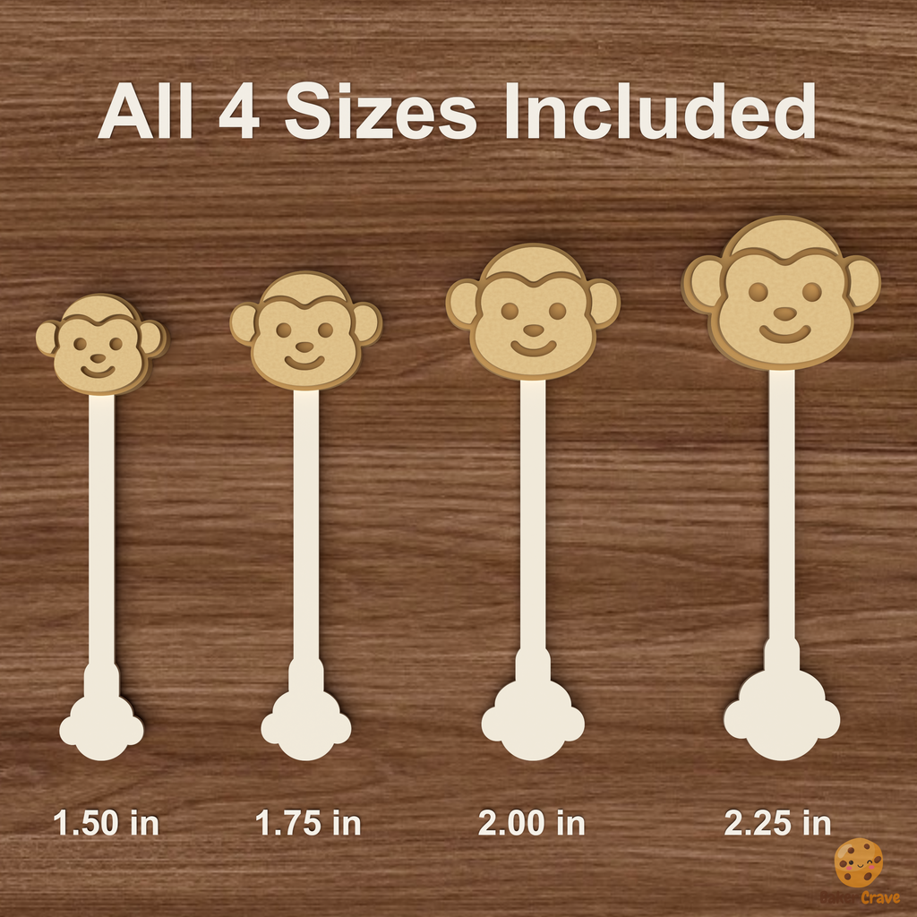 Monkey Head Cake Pop Mold STL File