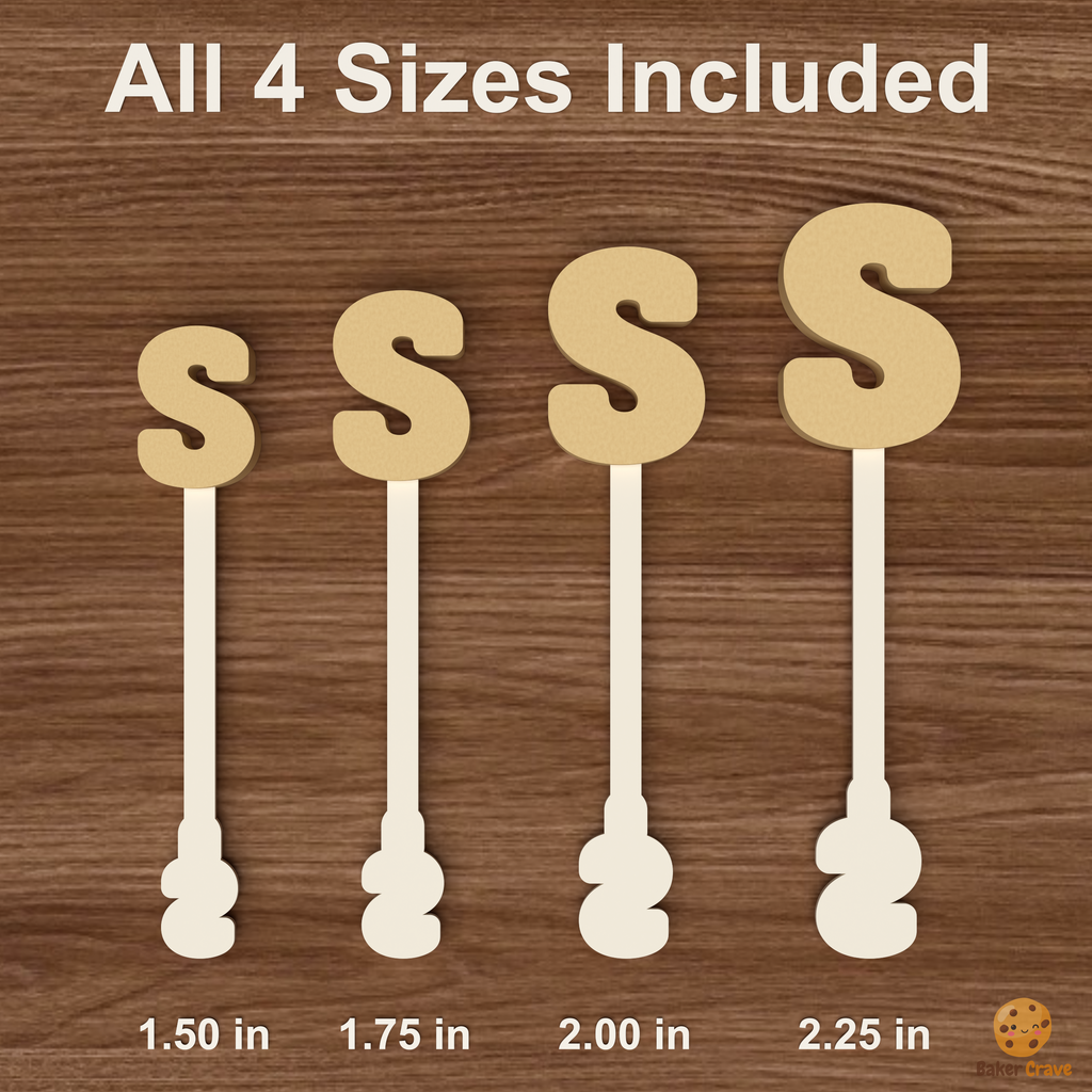 Letter S Cake Pop Mold STL File