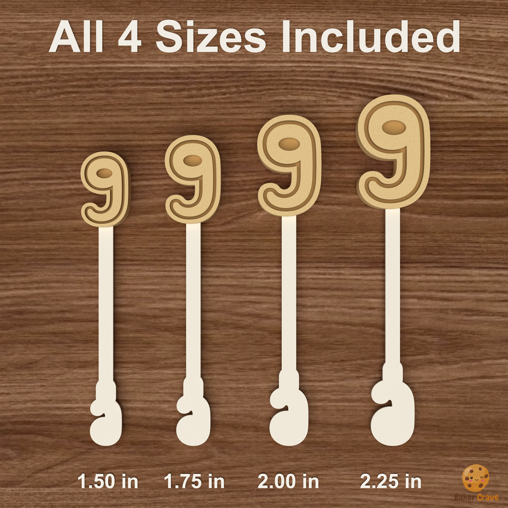 Number 9 Cake Pop Mold STL File