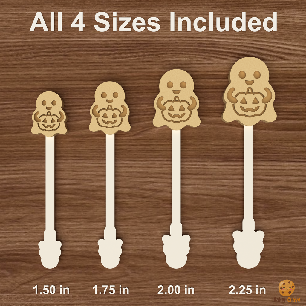 Ghost Holding Pumpkin Cake Pop Mold STL File