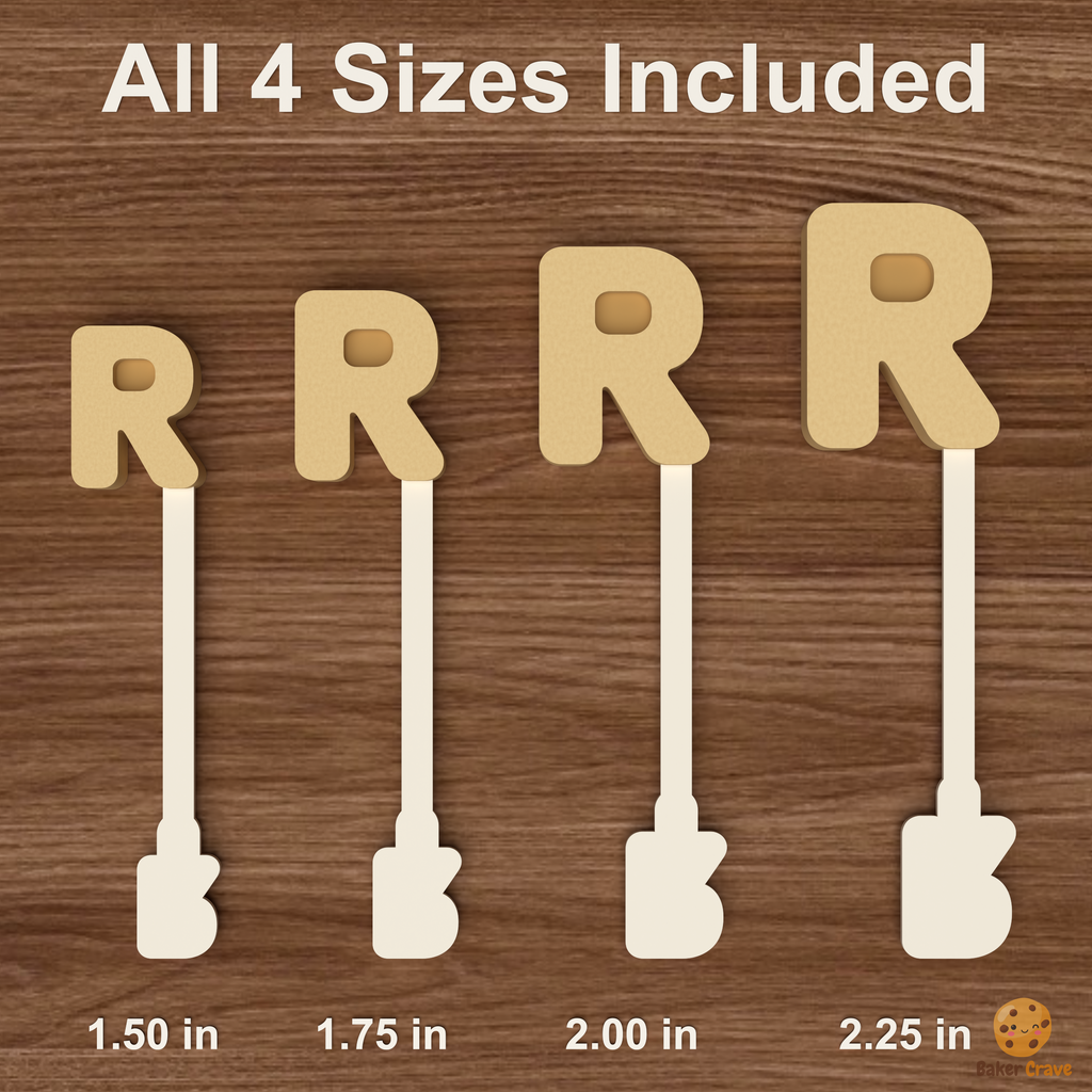 Letter R Cake Pop Mold STL File