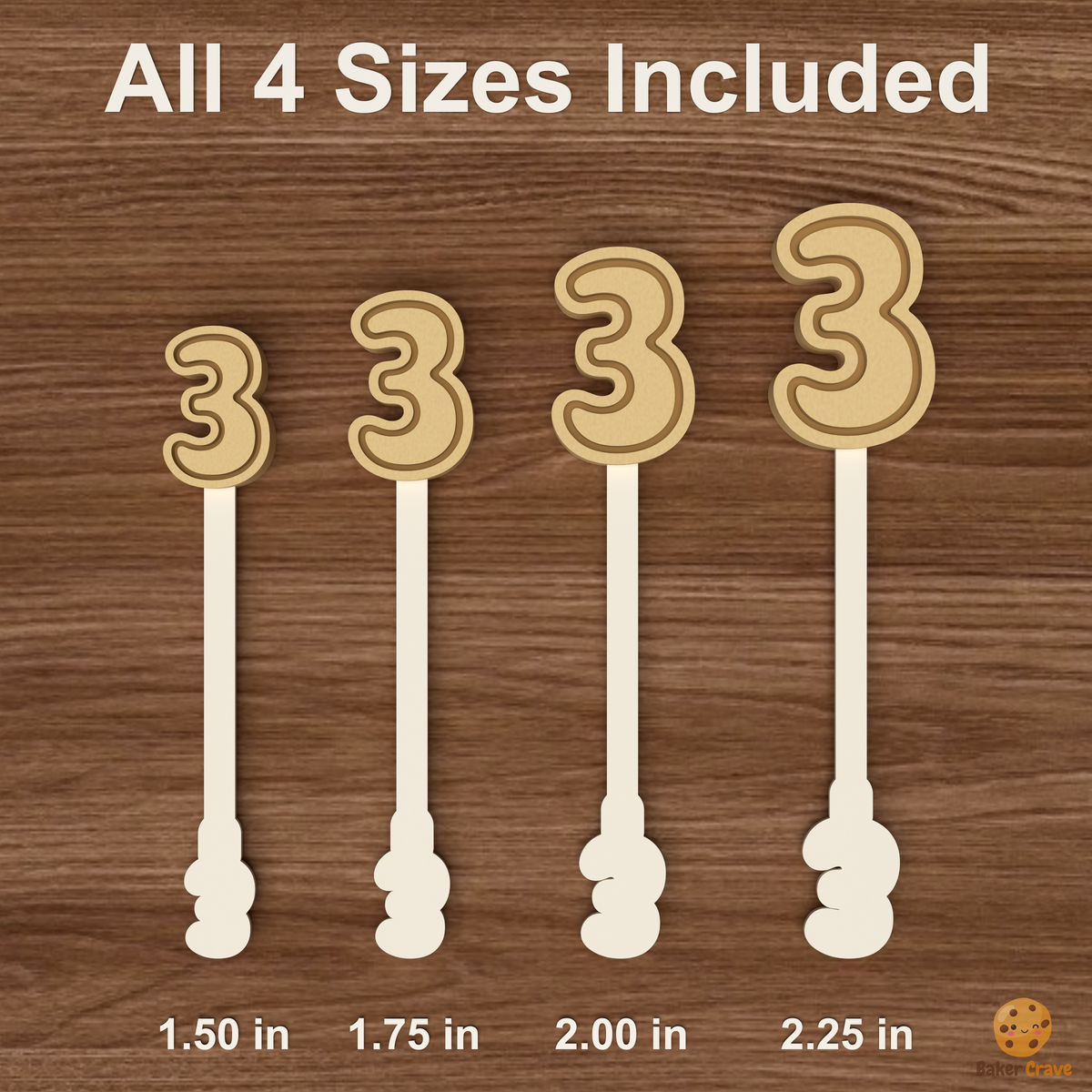Number 3 Cake Pop Mold STL File