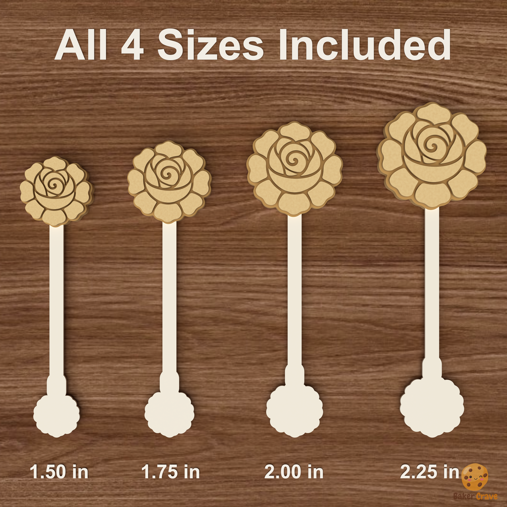 Rose Cake Pop Mold STL File