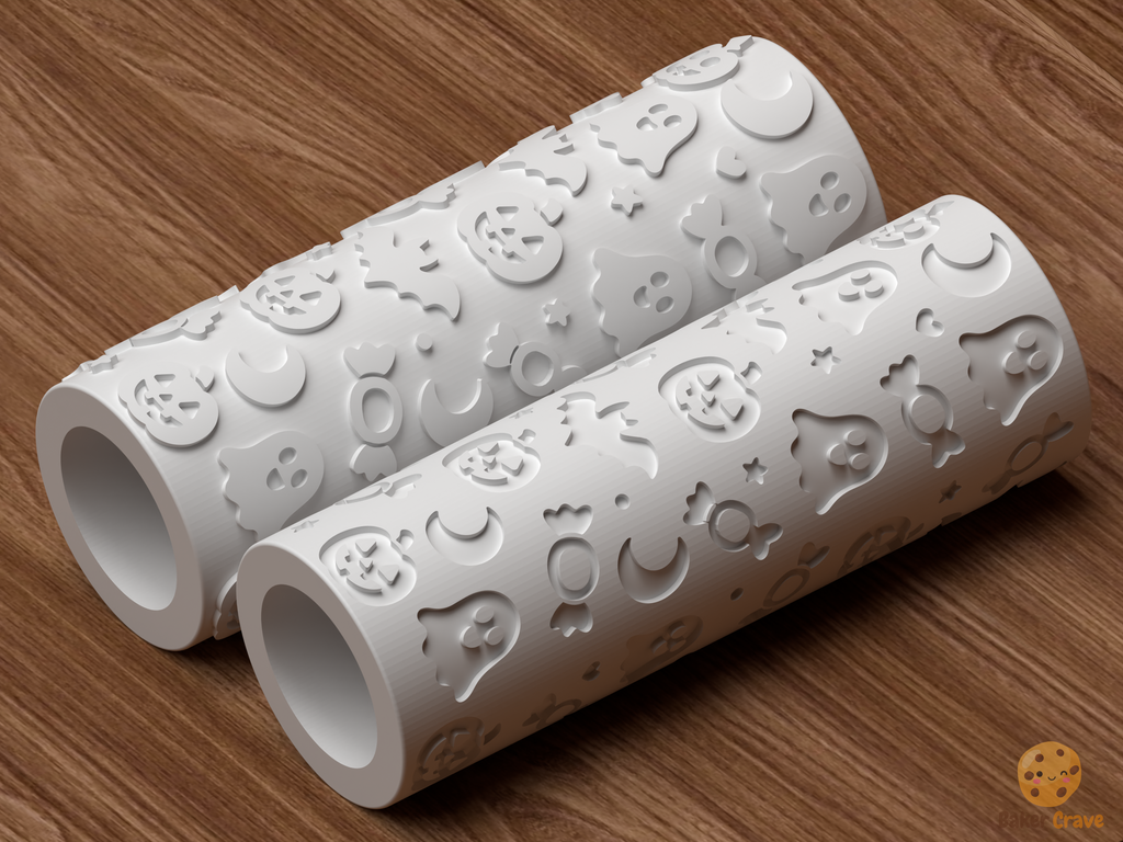 Cute Halloween Textured Roller STL File - 05 roller only product shot