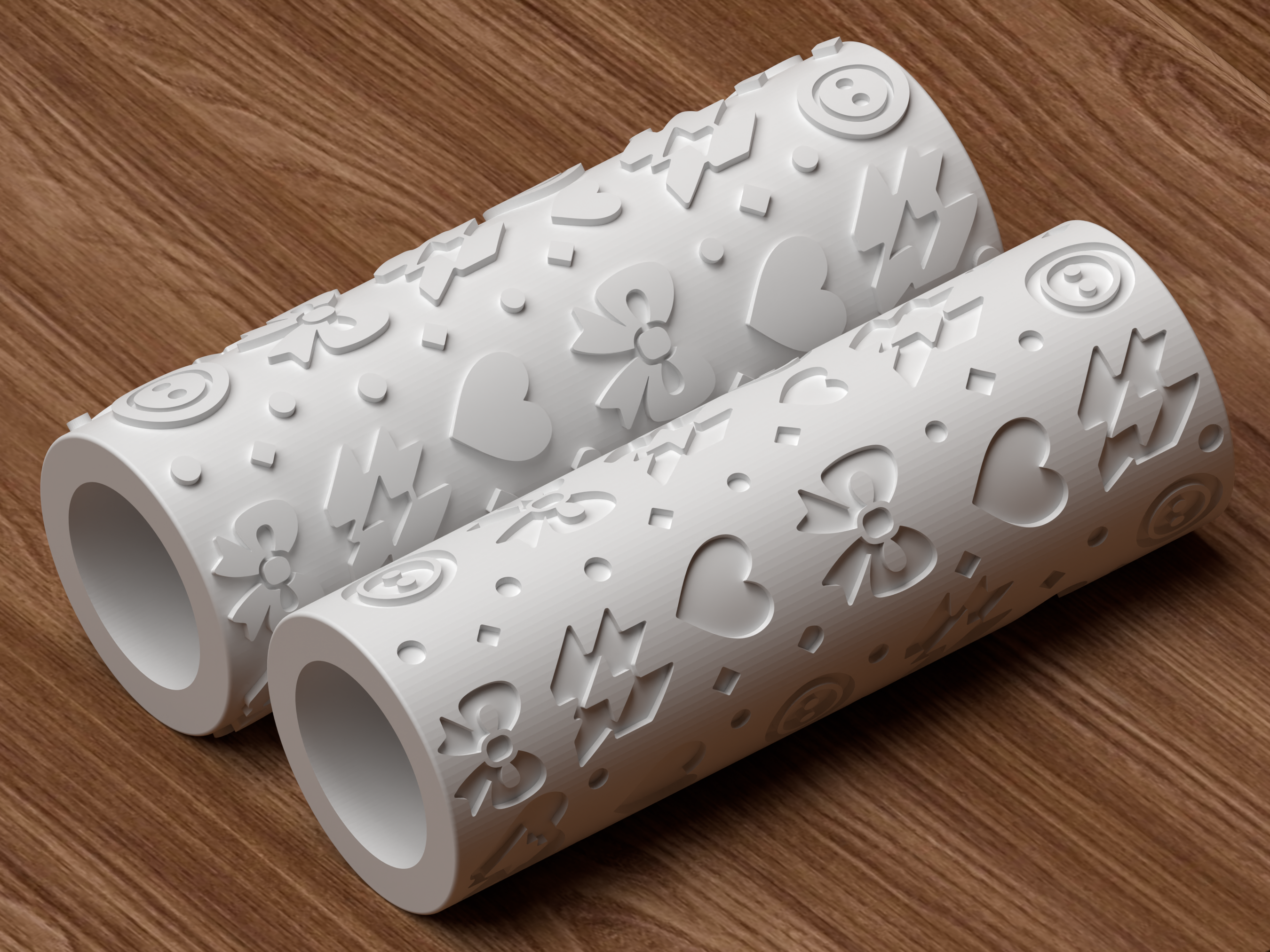 Kawaii Pop Icons Textured Roller STL File - 05 roller only product shot