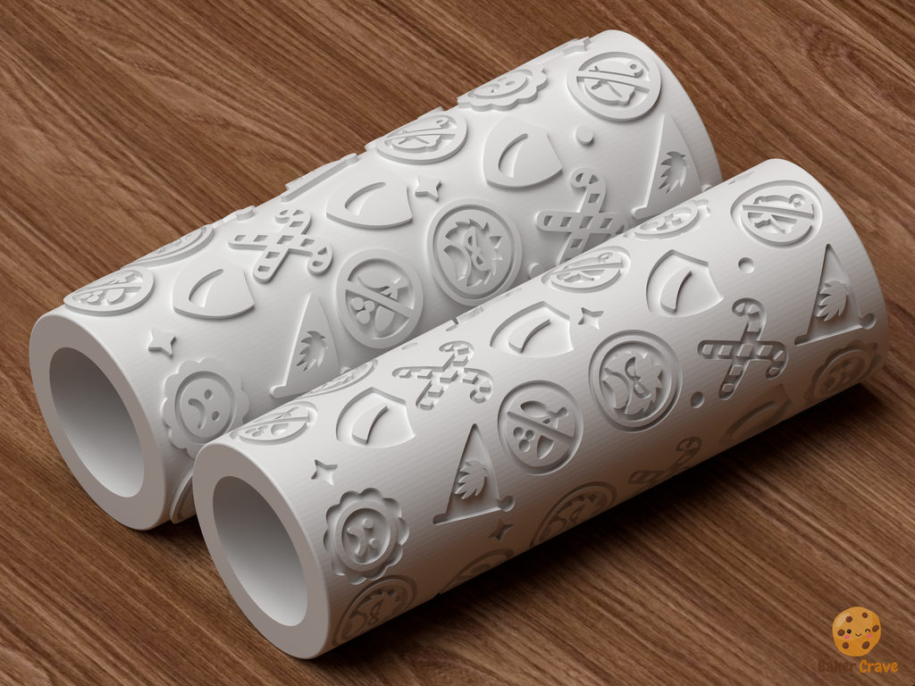 Anti Christmas Club Badges Emblems Textured Roller STL File