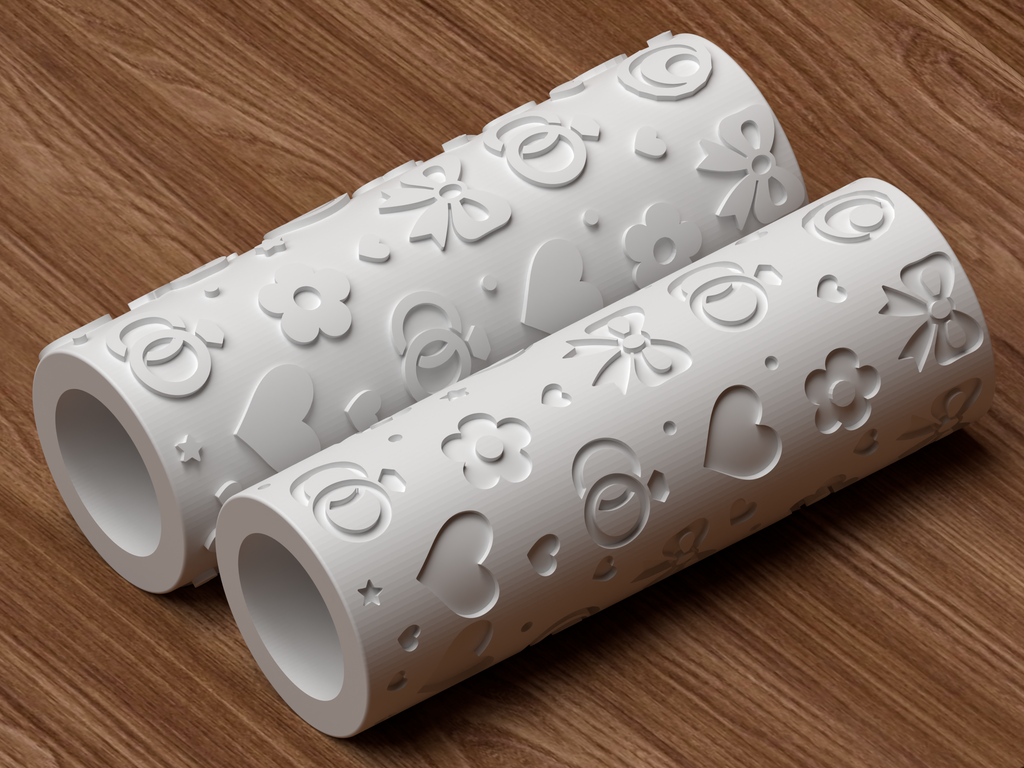 Romantic Wedding Textured Roller STL File - 05 roller only product shot