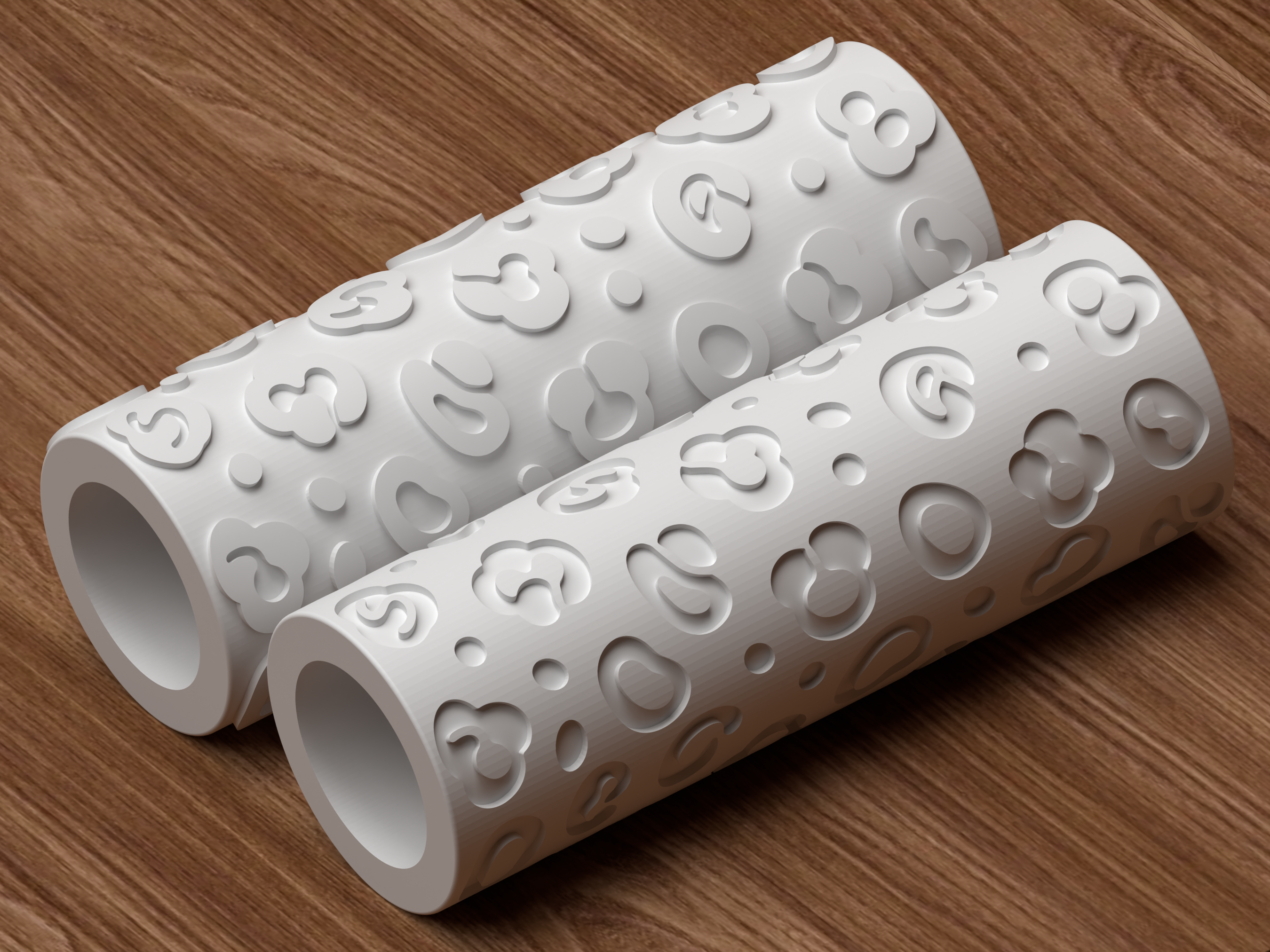 Leopard Animal Print Textured Roller STL File - 05 roller only product shot