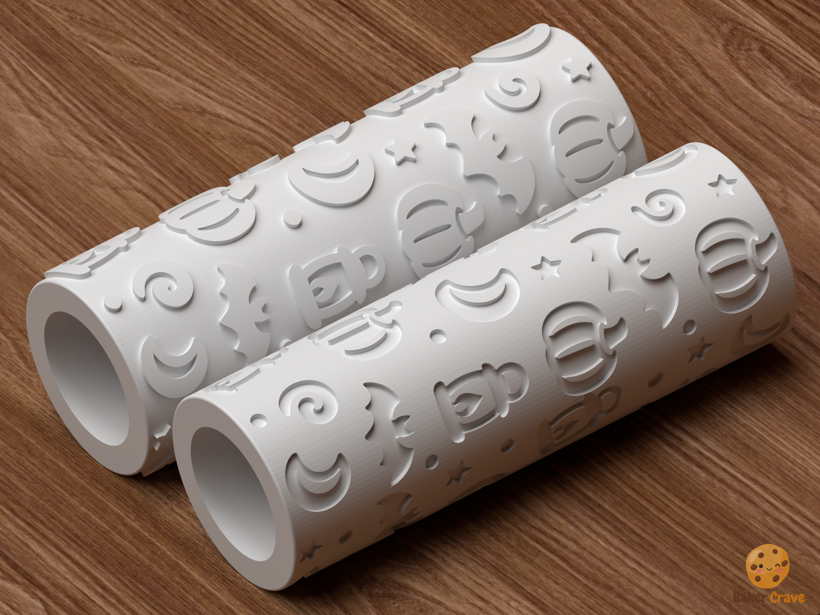 Moonlit Pumpkin Patch Textured Roller STL File - 05 roller only product shot