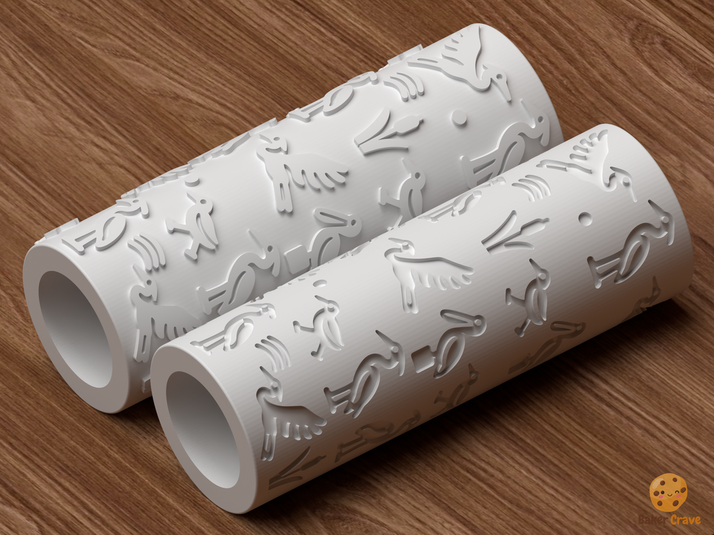 Coastal Wading Birds Textured Roller STL File