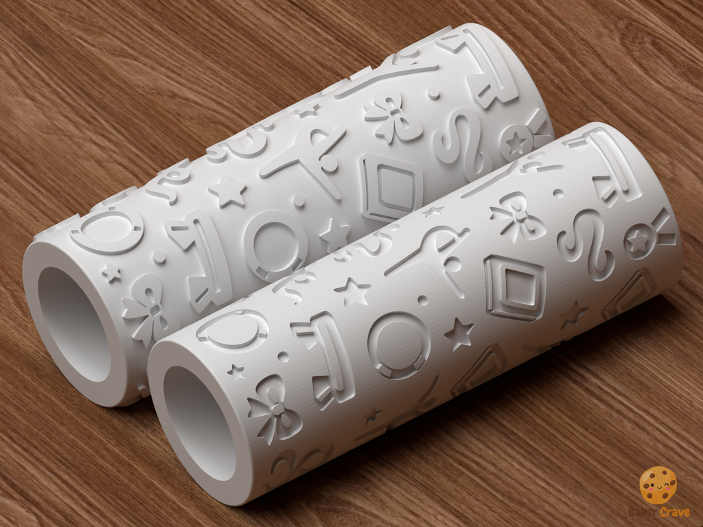 Gymnastics Stars Textured Roller STL File