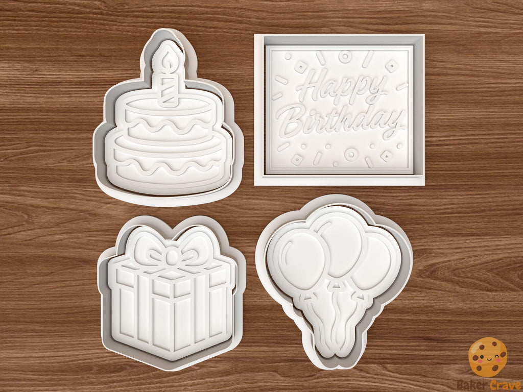 Birthday Cookie Cutter Set STL File