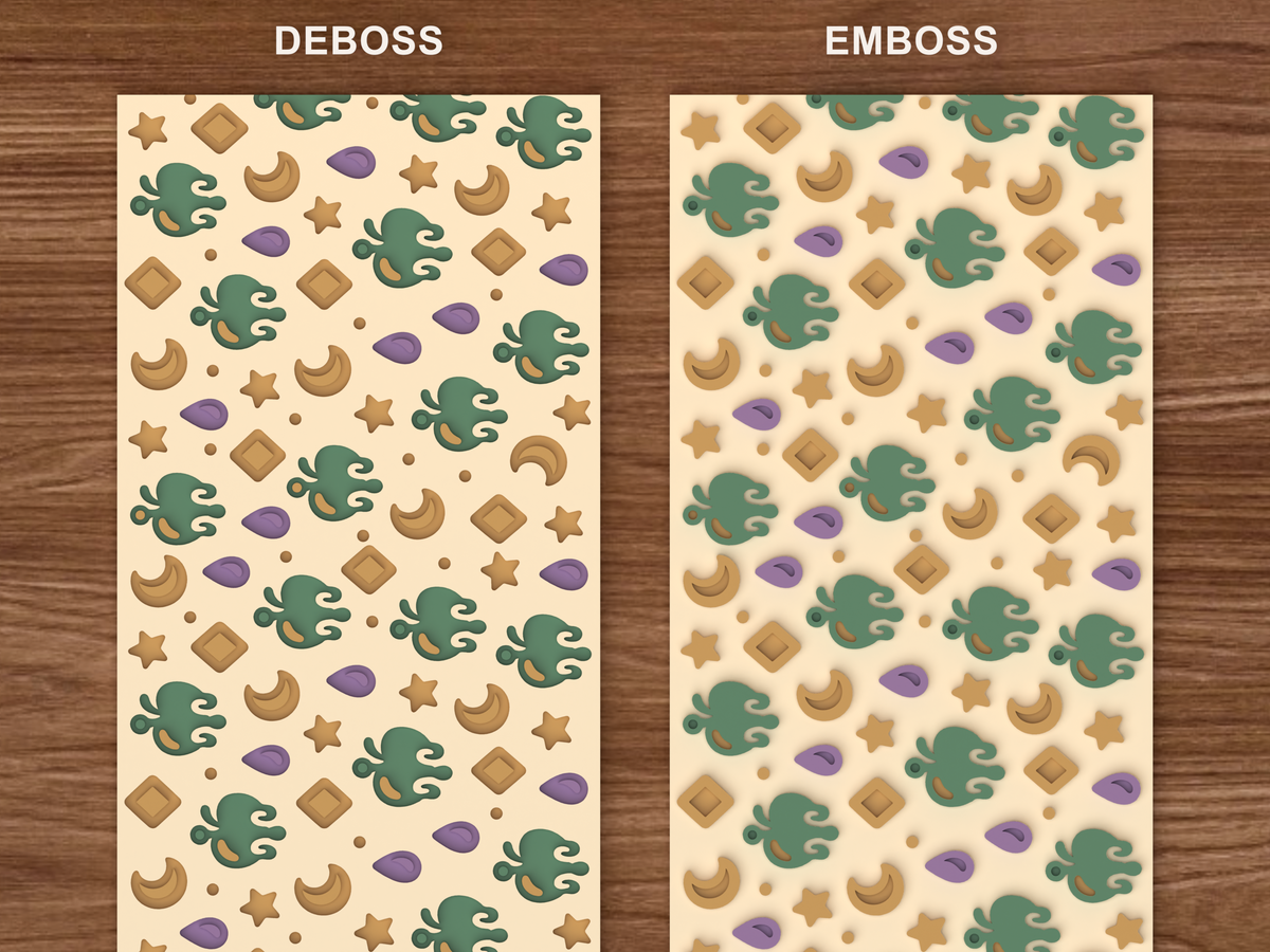 Poison Apple Charms Textured Roller - 06 emboss deboss comparison colored