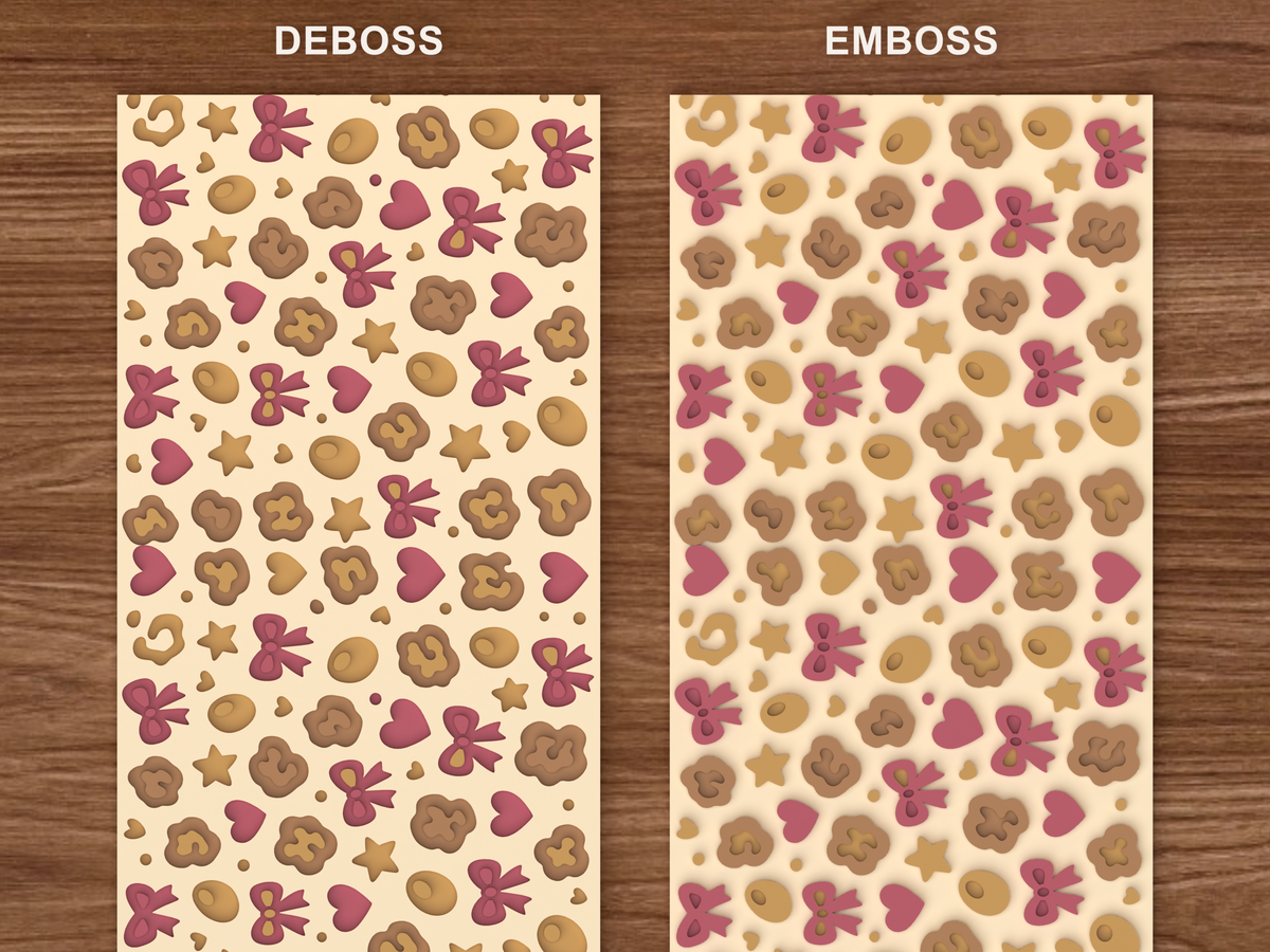 Leopard Fashion Textured Roller - 06 emboss deboss comparison colored