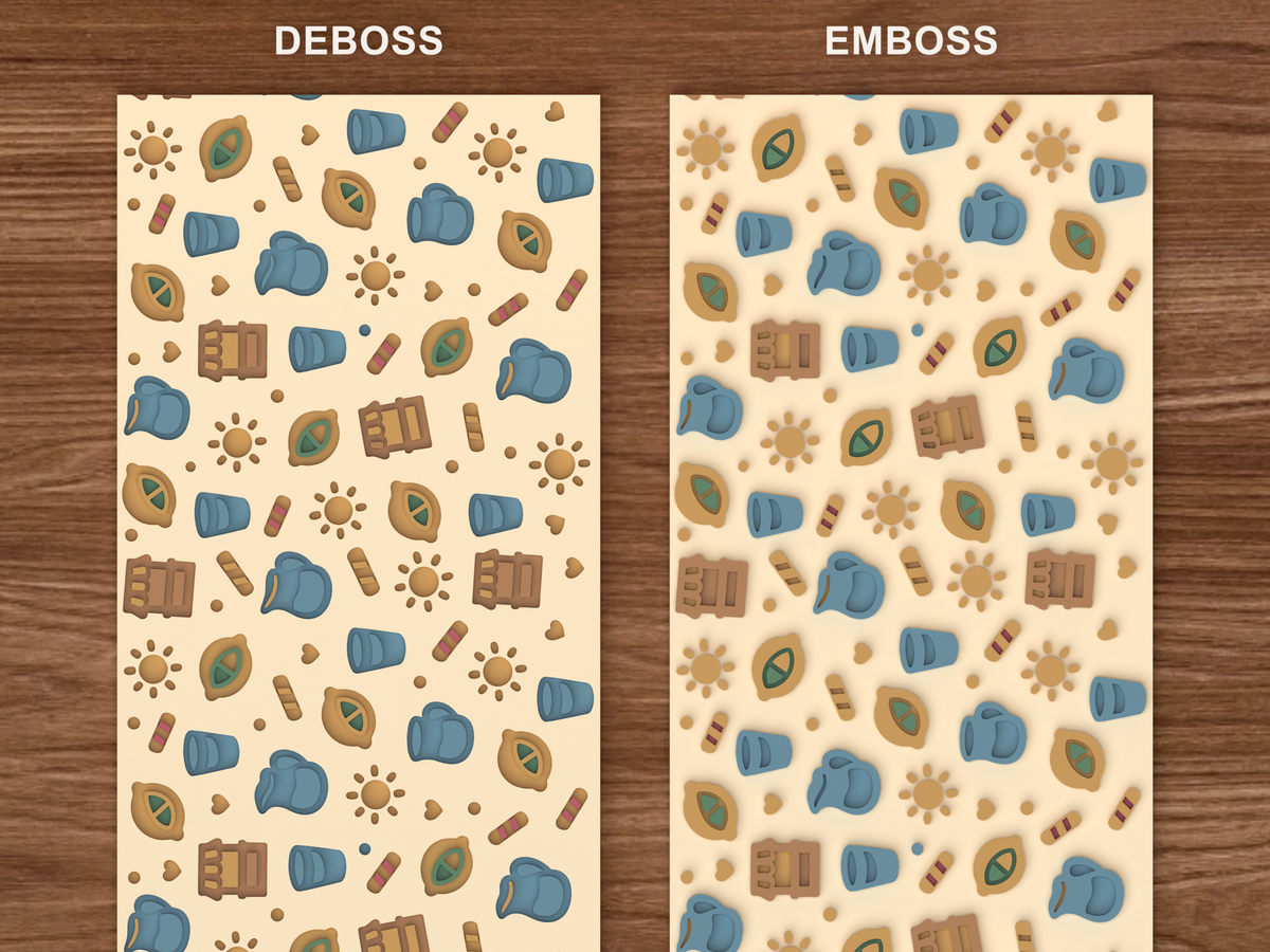 Lemonade Stand Textured Roller - 06 emboss deboss comparison colored