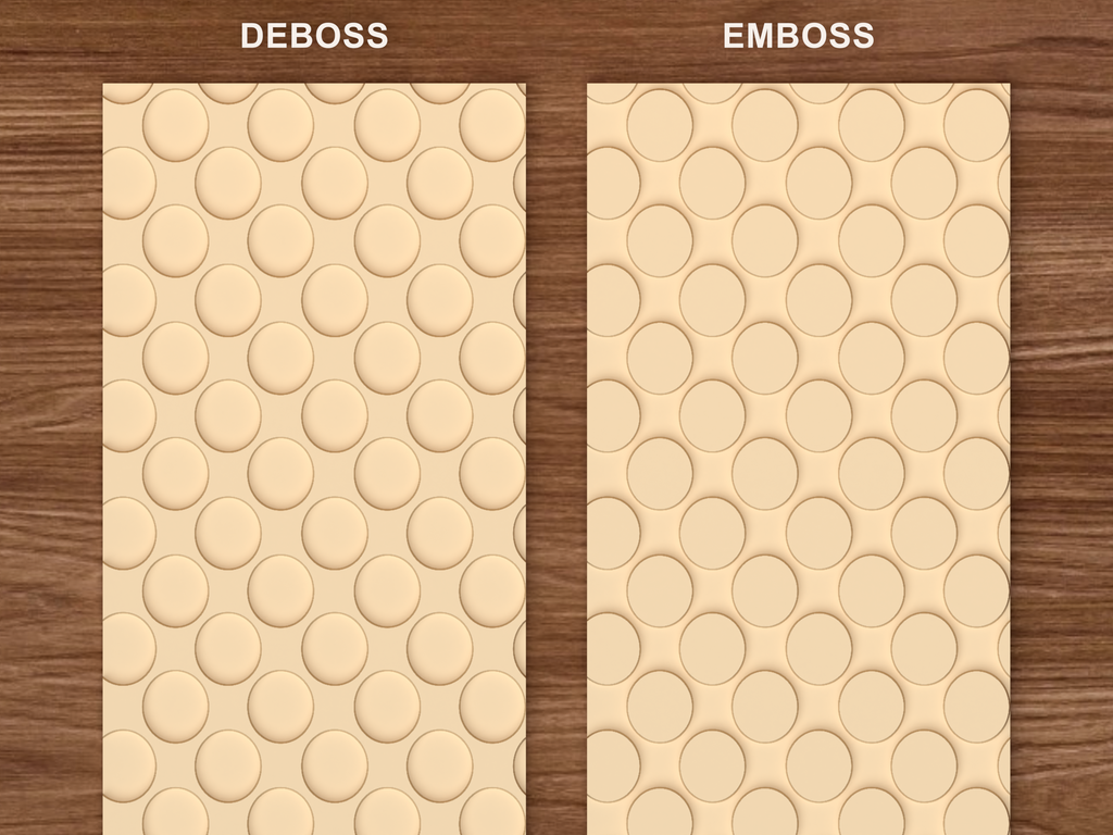 Oversized Polka Dot Textured Roller STL File - 06 emboss deboss comparison