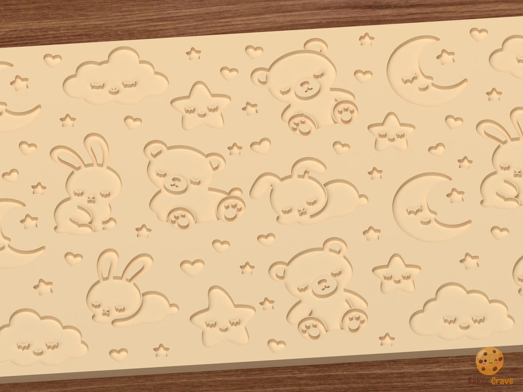 Sleepy Baby Animals Textured Roller STL File
