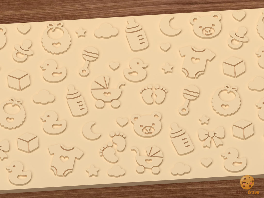 Baby Shower Pattern Textured Roller STL File