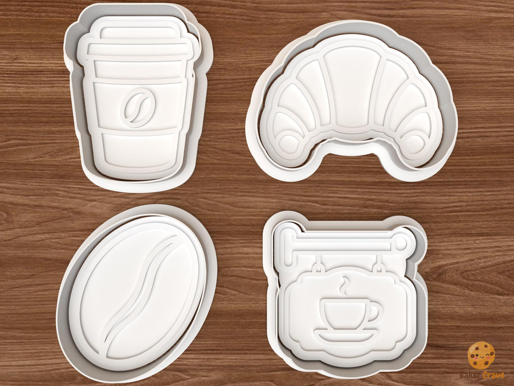 Coffee Shop Cookie Cutter Set STL File