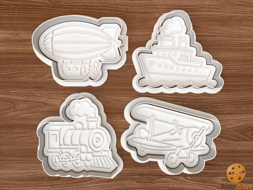 1900s Transportation Cookie Cutter Set STL File - vintage1
