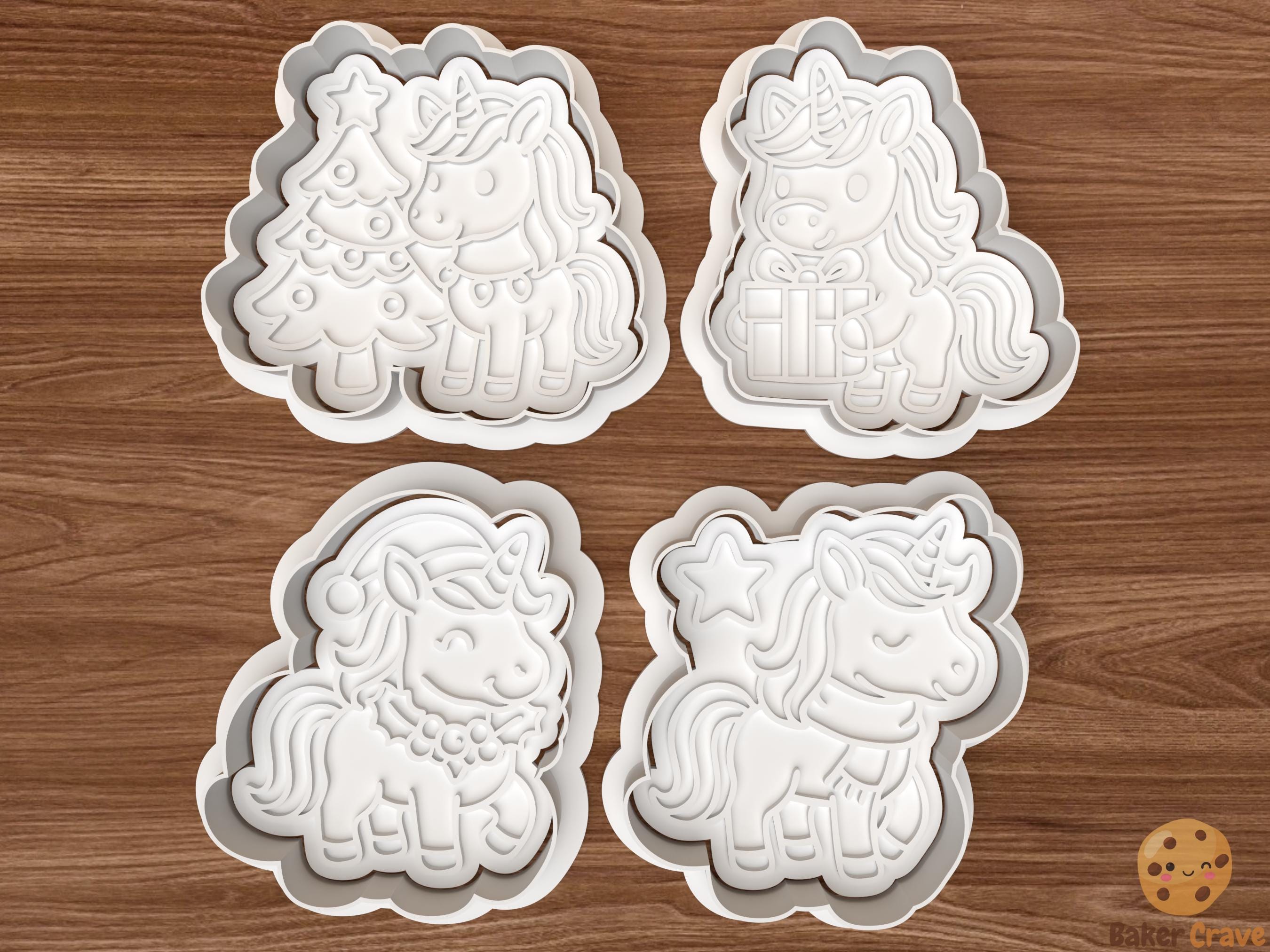 Christmas Unicorn Cookie Cutter Set STL File