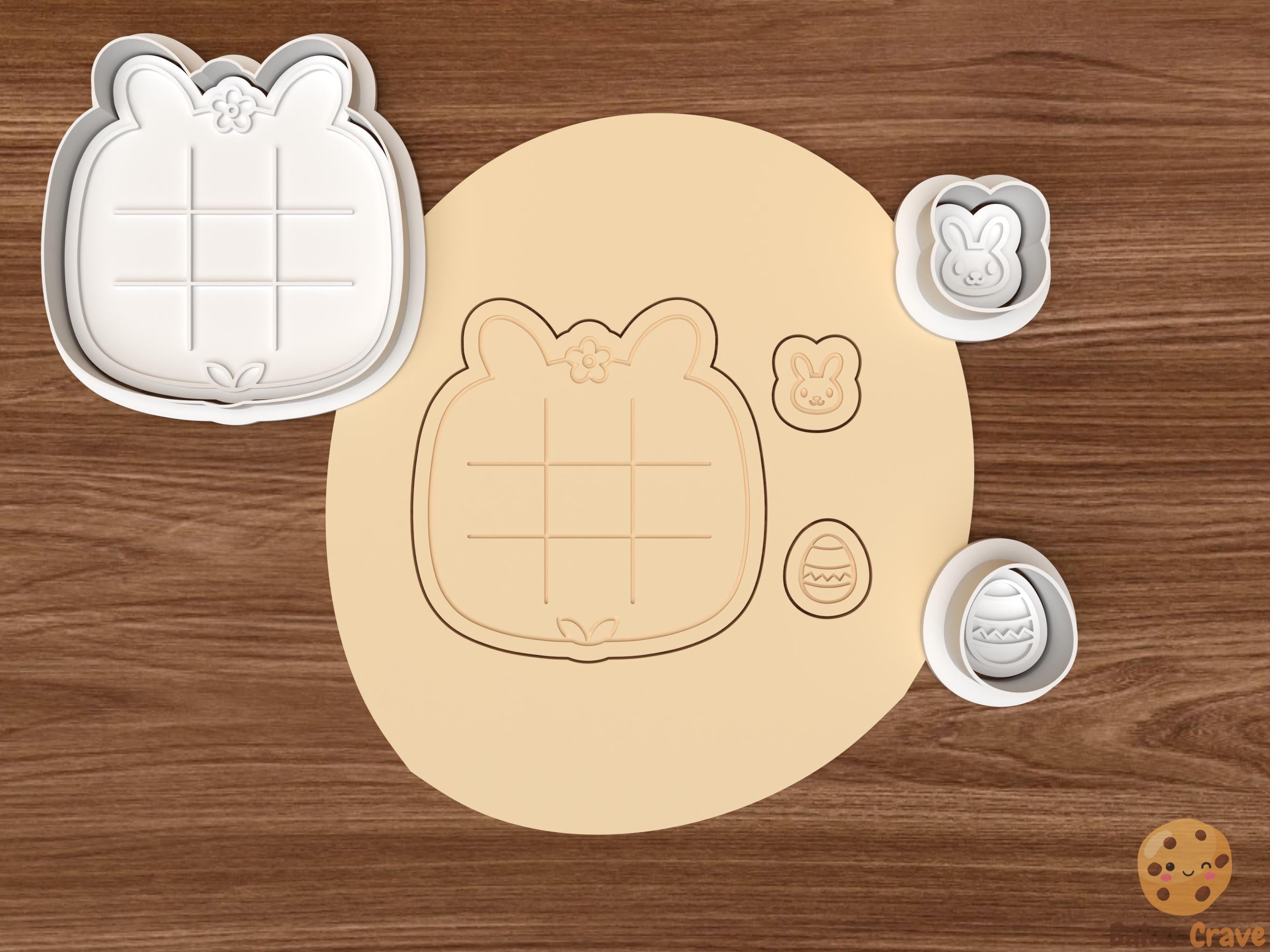 Easter Tic Tac Toe Cookie Cutter Set STL File