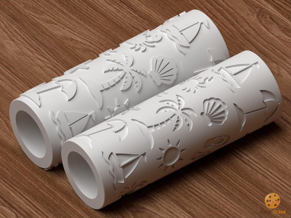Beach Summer Pattern Textured Roller STL File