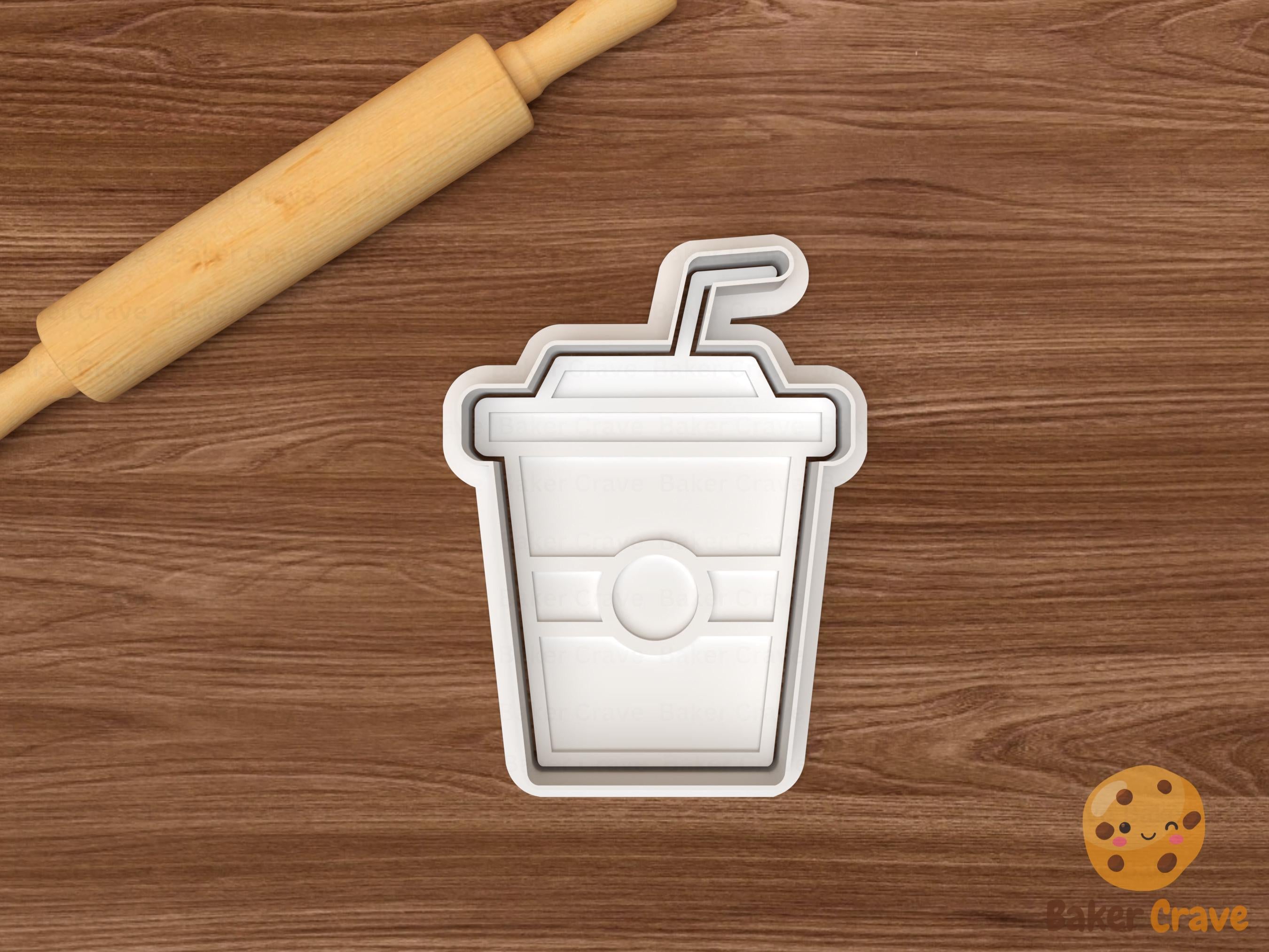 Drink Cup with Straw Cookie Cutter STL File