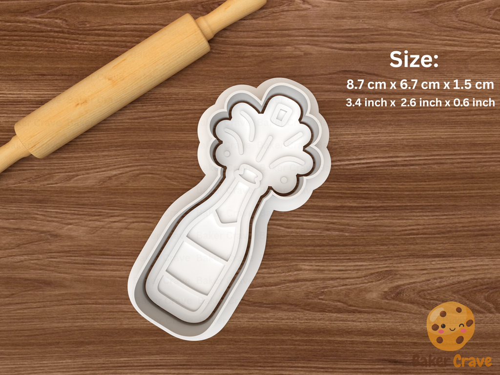 New Year Party Cookie Cutter Set STL File - 2026ny3fix