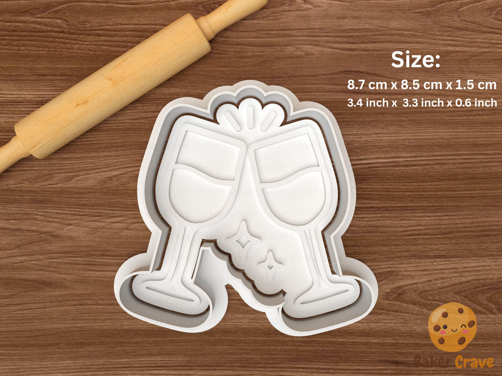 New Year Party Cookie Cutter Set STL File - 2026ny5fix