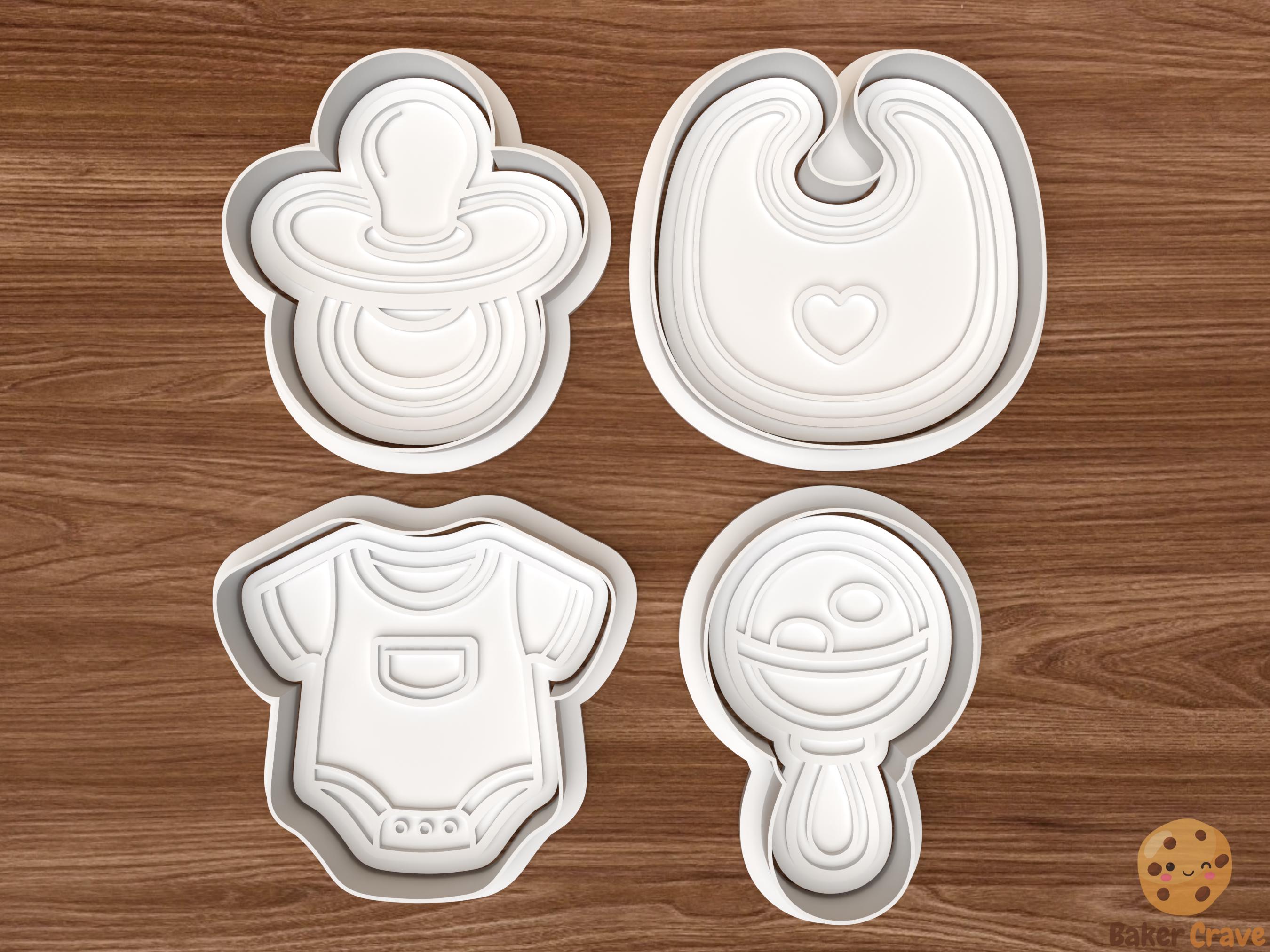 Baby Shower Essentials Cookie Cutter Set STL File