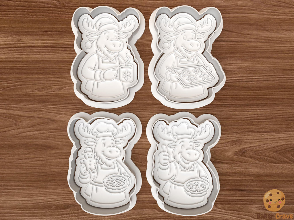 Christmas Moose Cookie Cutter Set STL File