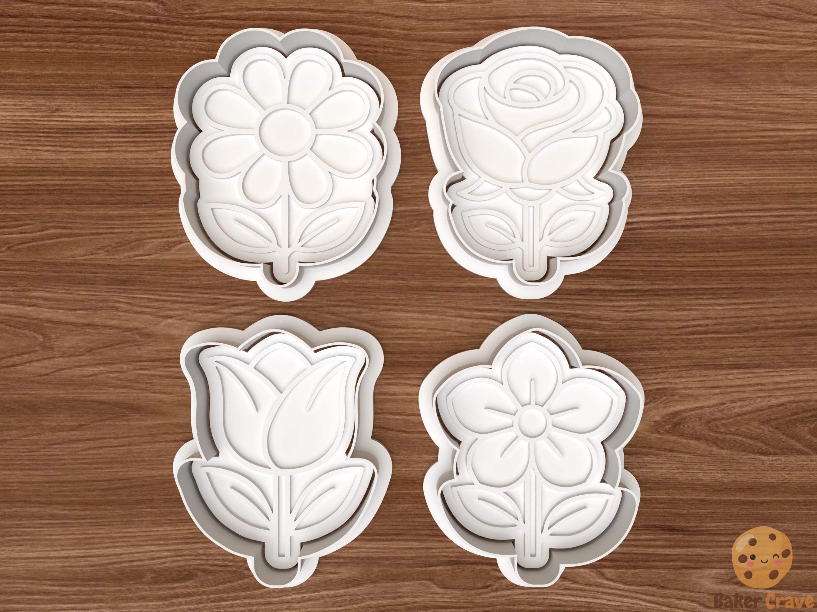 Spring Flower Cookie Cutter Set STL File