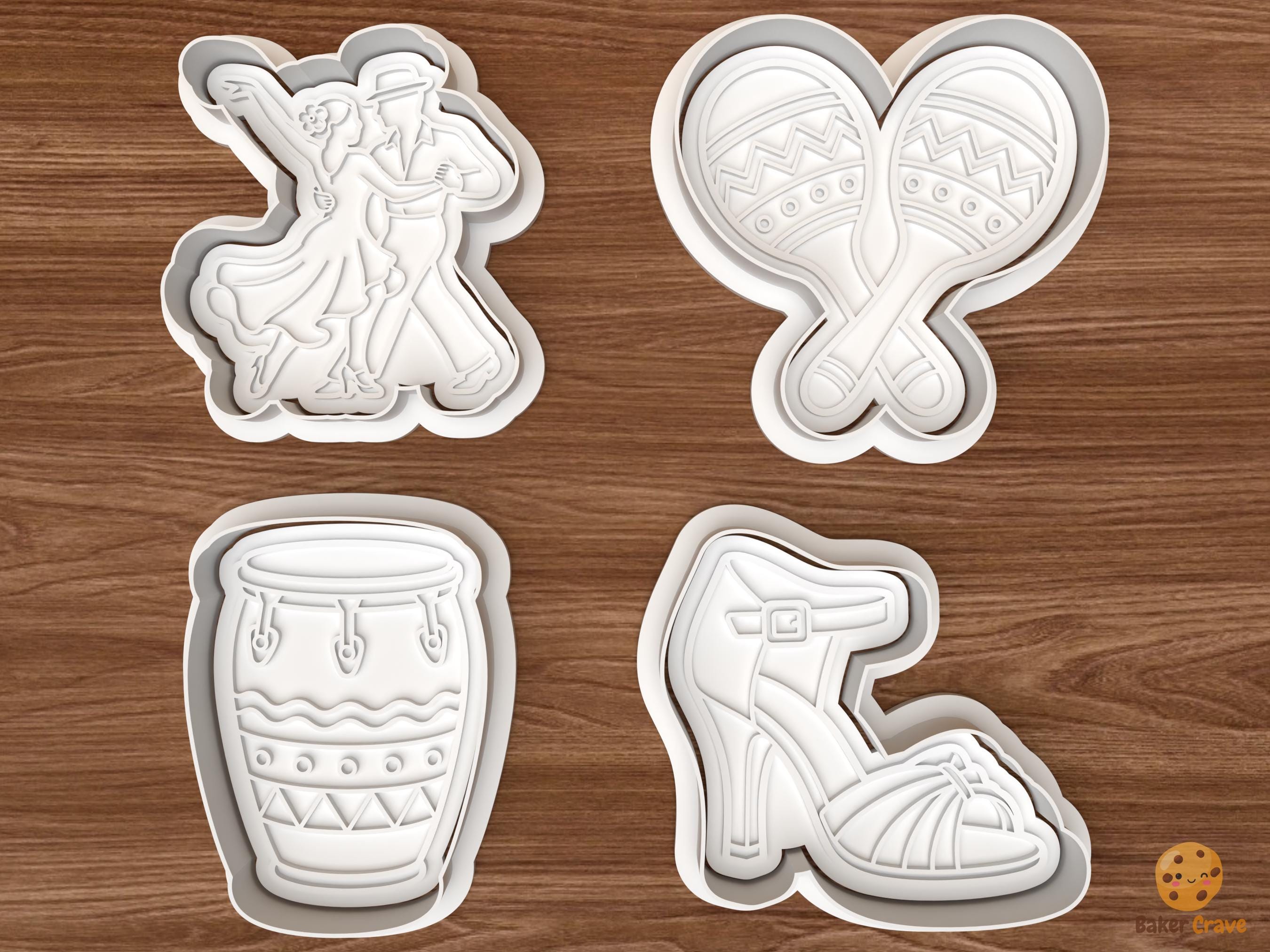 Latin Dance Cookie Cutter Set STL File