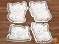 Cute Highland Cow Cookie Cutter Set STL File
