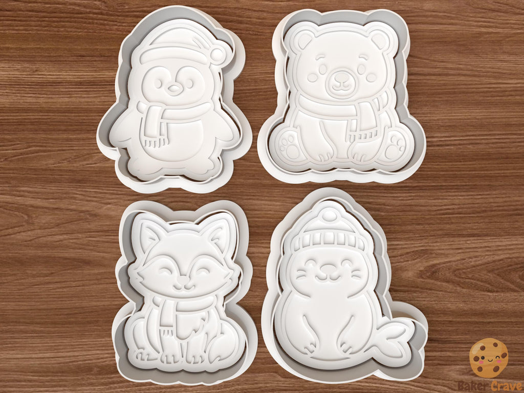Christmas Winter Animals Cookie Cutter Set STL File