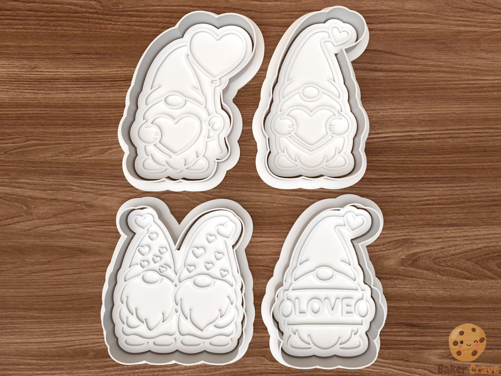 Valentine Gnome Cookie Cutter Set STL File