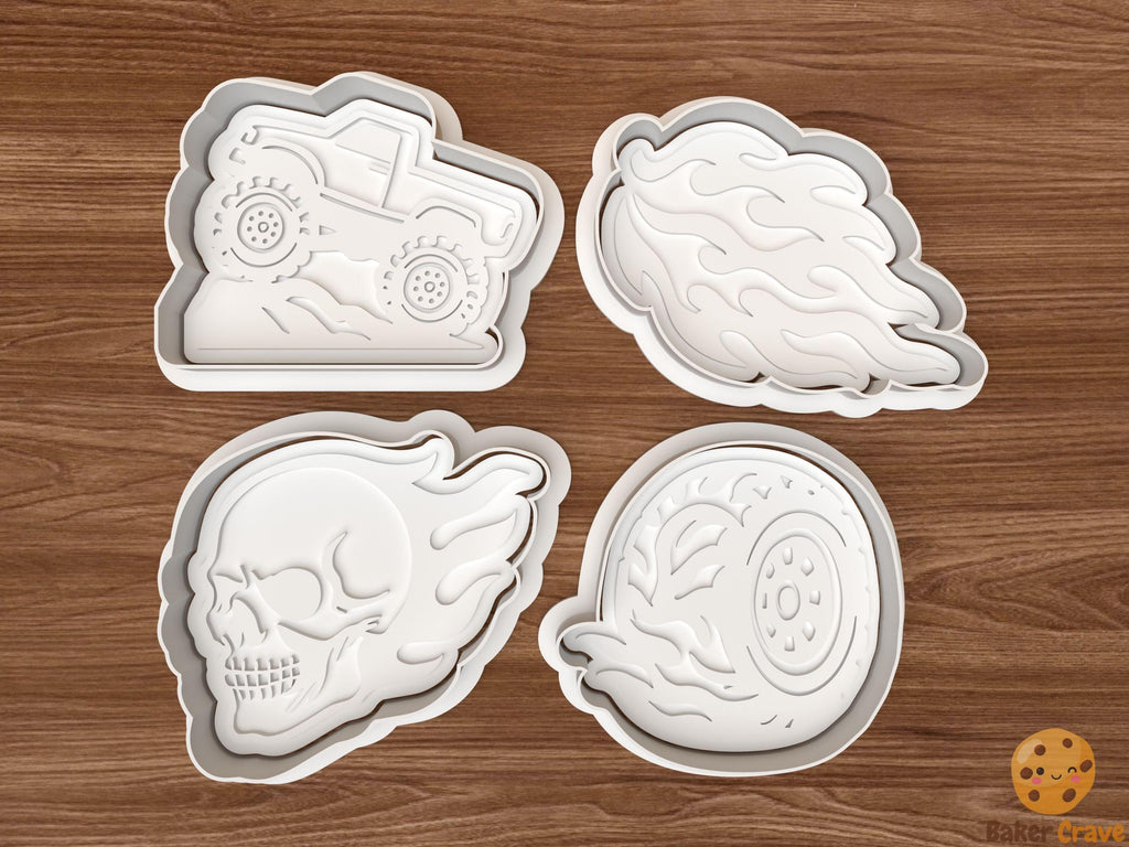 Monster Truck Cookie Cutter Set STL File