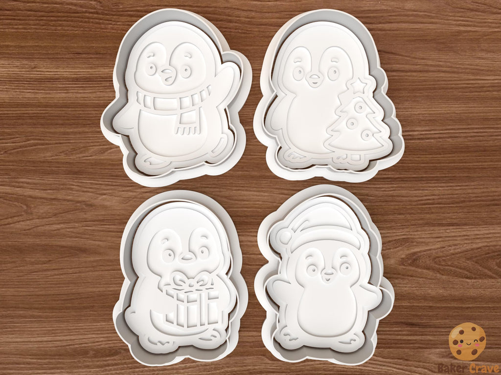 Christmas Penguin Cookie Cutter Set STL File