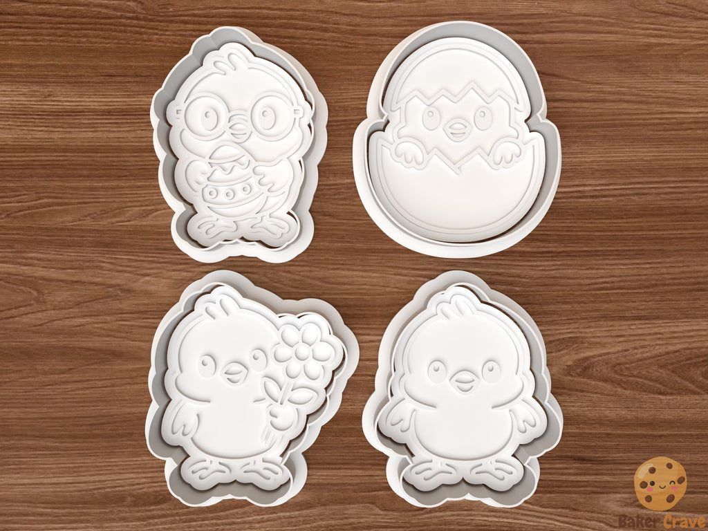 Easter Chick Cookie Cutter Set STL File