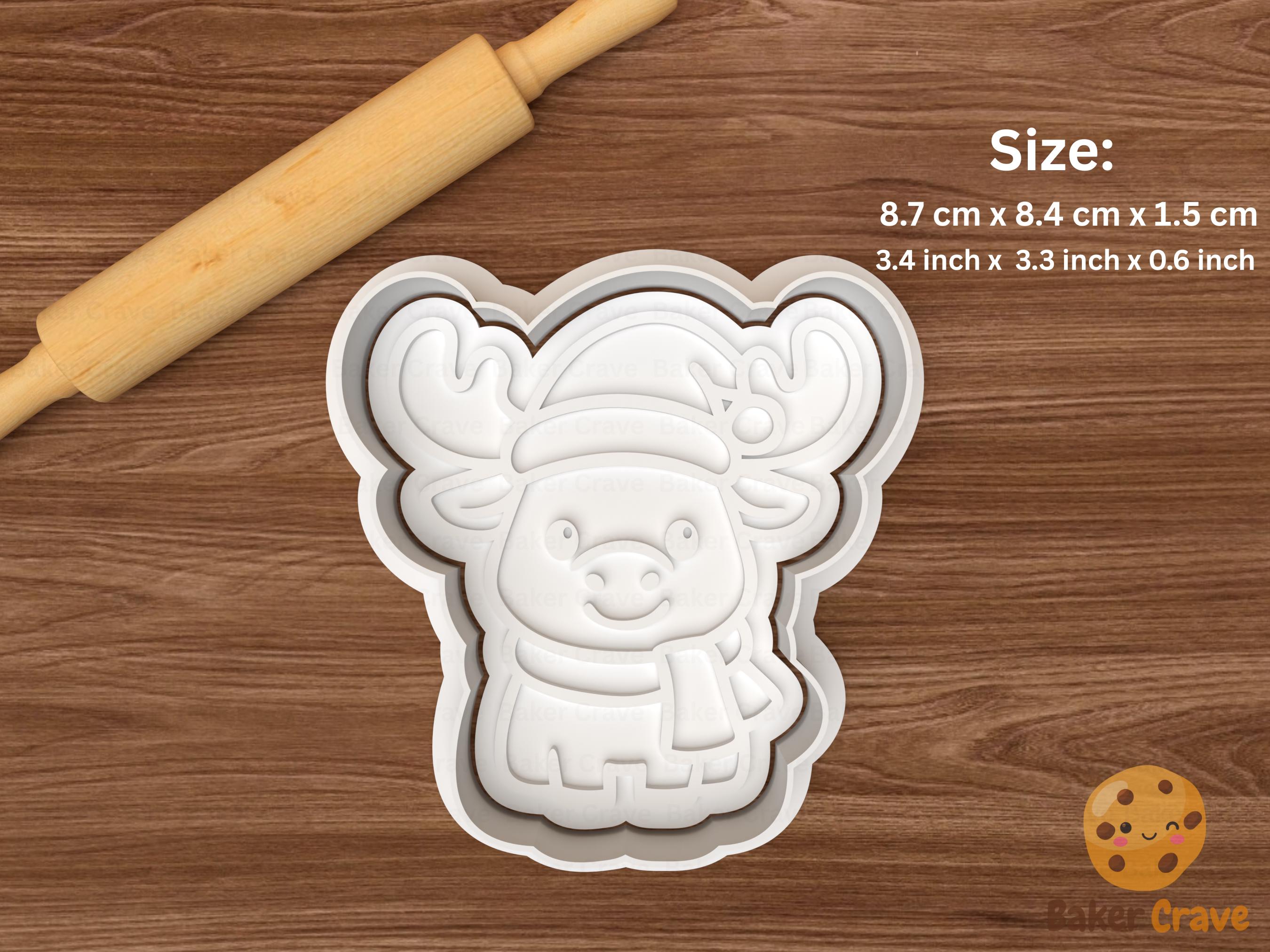 Christmas Kawaii Moose Cookie Cutter Set STL File