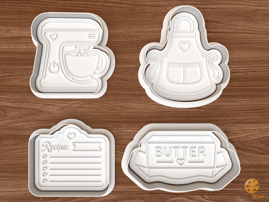 Baking Essentials Cookie Cutter Set STL File