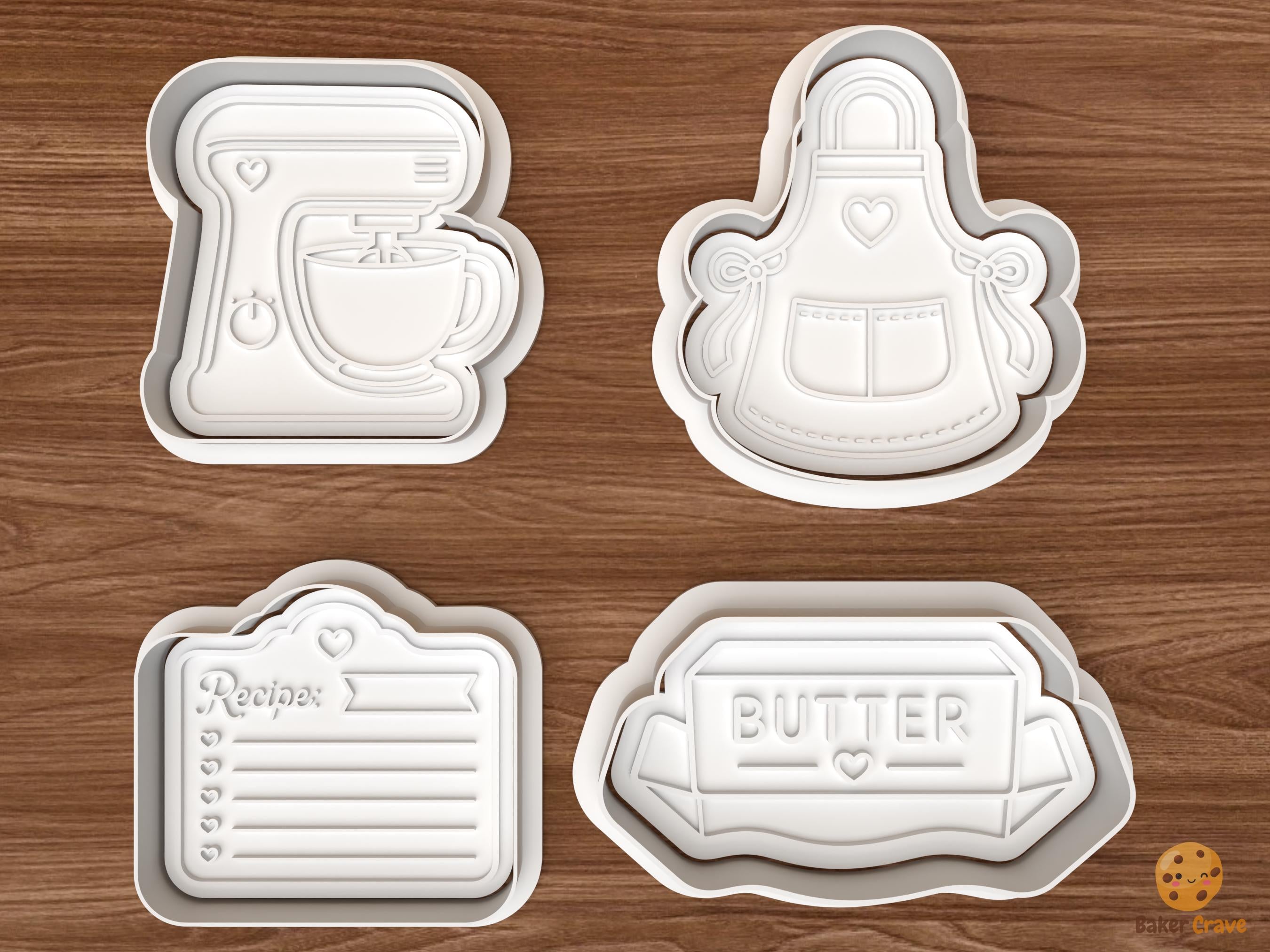 Baking Essentials Cookie Cutter Set STL File