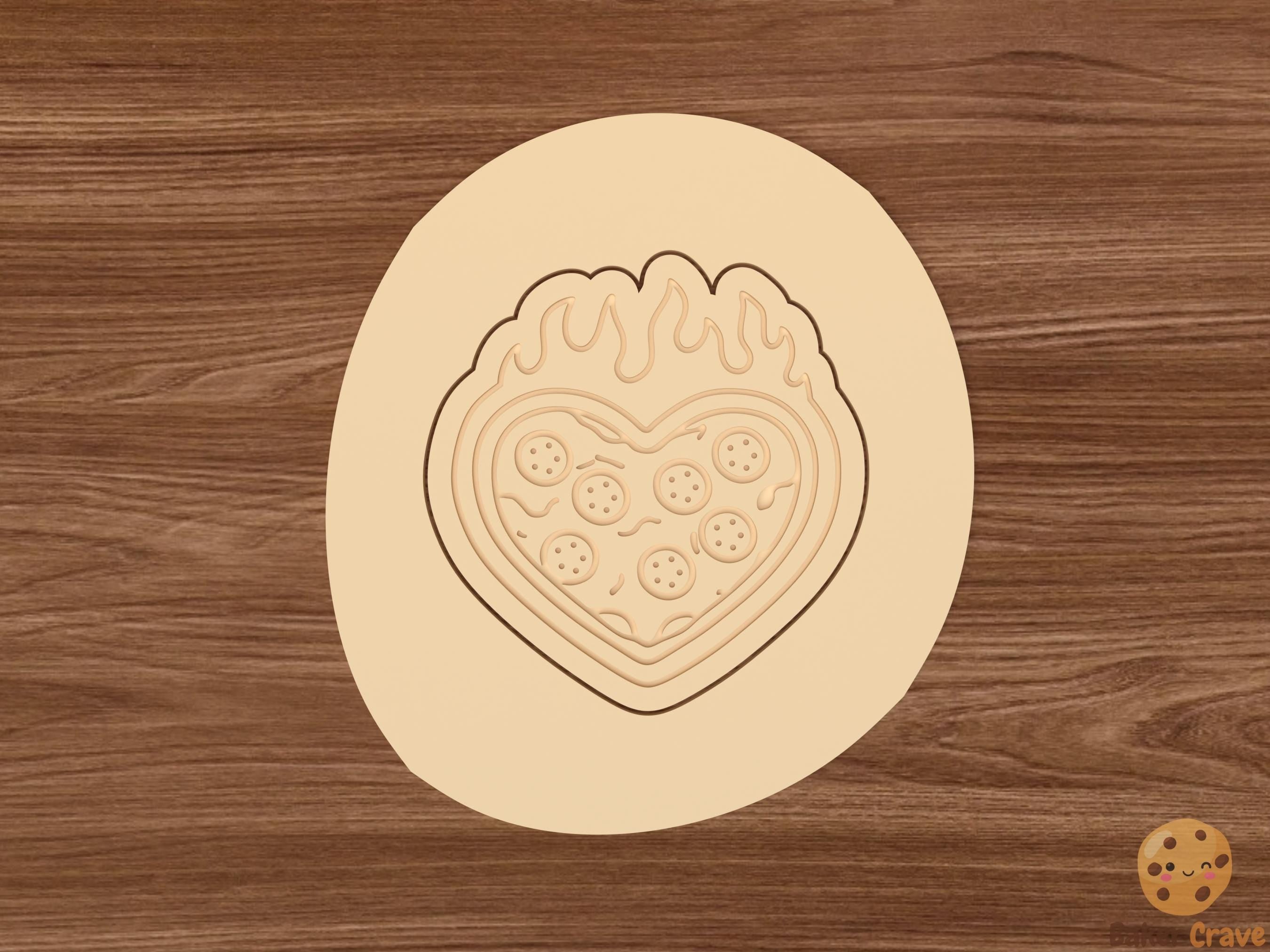 Valentine Heart Pizza Cookie Cutter Set STL File