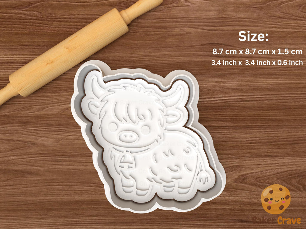 Cute Highland Cow Cookie Cutter Set STL File