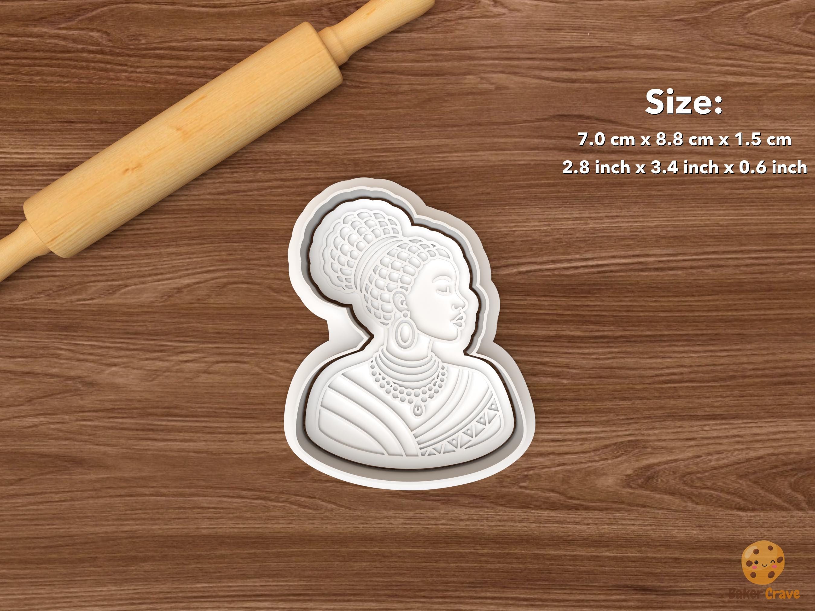 African Woman Cookie Cutter Set STL File
