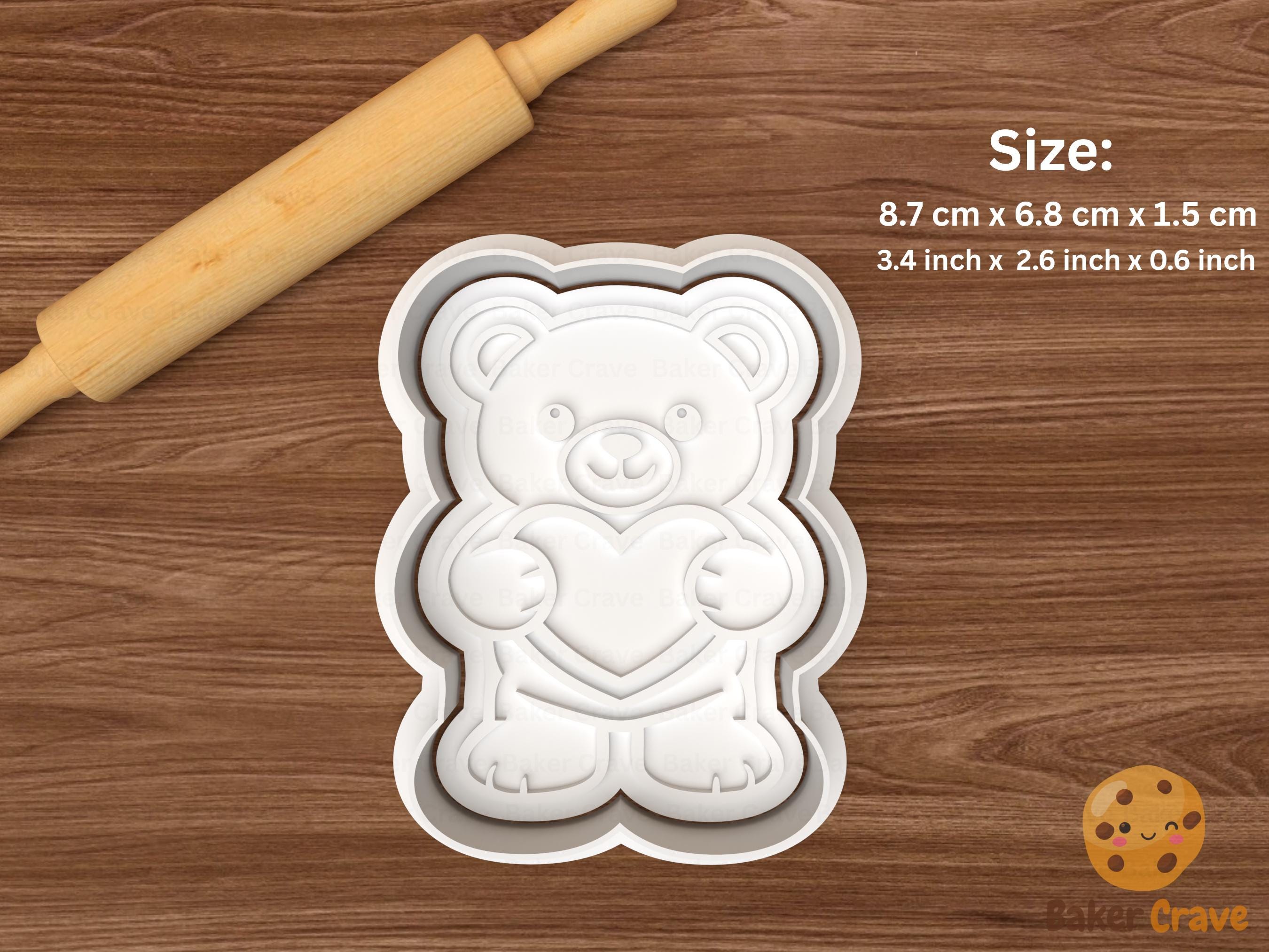 Teddy Bear With Heart Cookie Cutter Set STL File