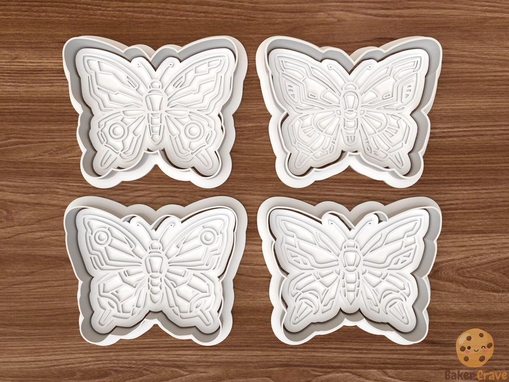 Mechanical Butterfly Cookie Cutter Set STL File