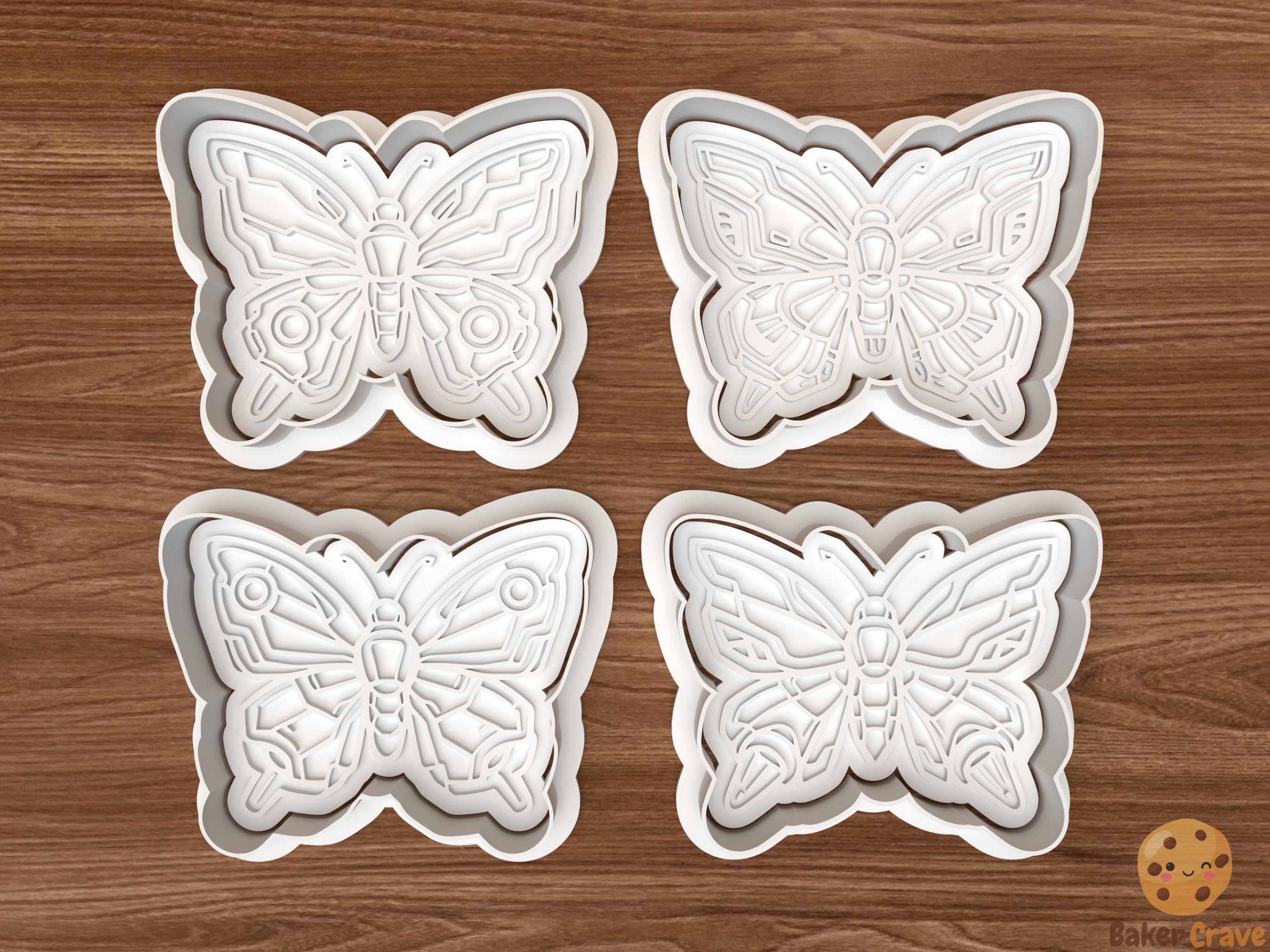 Mechanical Butterfly Cookie Cutter Set STL File